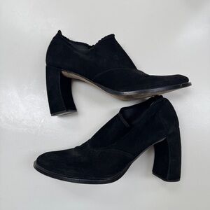 Ann Demeulemeester Curved Heel Suede Pull on Boots 38
